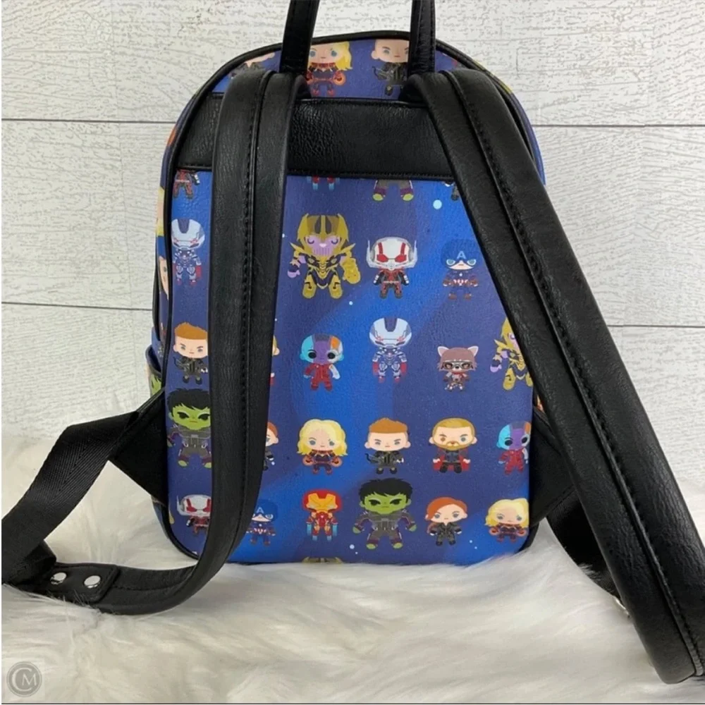 Loungefly Kids Backpack - Blue with Marvel Characters Comic Con